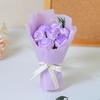 Mini Ramo Navideño de 7 Rosas Azul Hielo, Ramo de Flores de Jabón con Gypsophila y Flores Secas, Regalo para Novia o Esposa