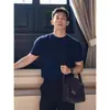 Camiseta lisa de cor sólida, peso pesado 280g, corte regular, manga curta para homens, corte slim, estilo verão, tecido Sorona, top estilo americano, moderno