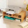 Suporte para impressora, copiadora de mesa ajustável em altura, caixa de suporte elevada para armazenamento e organização de documentos de escritório, papel A4