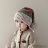 Sombrero de Punto Cálido Espeso de Lana Estilo Coreano Retro para Niños y Adultos Protección para las Orejas de Bebé Sombrero de Invierno para Navidad