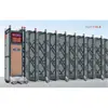 Puerta retráctil plegable controlada por control remoto para sitios de construcción, escuelas y fábricas, especializada en vallado cerrado sin ruido y sin rieles