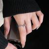 Aqua Blue Zircon Open Ring Crown Niche Design Ins Style French High-end Dragonfly Planet Ring para mulheres