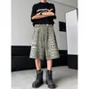 Shorts Jeans de Verão Novo Estampa de Leopardo Estilo Americano High Street Marca Tendência Botão Bonito Solto Casual Fashionável Calças de Perna Larga