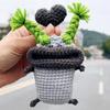 Bolsa para Llaves de Coche Lindo Dibujo Animado Hecho a Mano Lana Tejida Suministros para Coche Colgante Estuche Protector para Llaves Bolsa de Almacenamiento para Mujeres