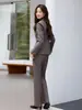 Conjunto de Dos Piezas para Mujer: Chaqueta y Pantalones Traje Profesional Casual Otoño e Invierno Nuevo Estilo Adelgazante para el Trabajo