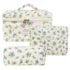 Bolsa de Cosméticos Portátil Grande Capacidade Pequena Floral Armazenamento Portátil Acolchoada de Algodão Flor Linda Ins para Viagem Bolsa de Estudante