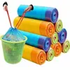 Bolsas de basura extra gruesas para uso doméstico, bolsas de basura negras con cordón, bolsas de plástico portátiles para cocina, tamaño grande 50*60