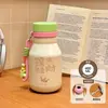 Nueva taza térmica de acero inoxidable 316 con temática de princesa rosa, diseñada para estudiantes y niñas, con un diseño simple y lindo, y un color blanco lechoso