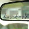 Adhesivo para Espejo Retrovisor de Coche de 4 pulgadas Te Amo Conduce Seguro Adhesivo de Vinilo de Alta Calidad Impermeable
