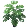 Planta Artificial Escandinava Hoja de Tortuga en Maceta Paisajismo de Sala de Estar Interior Plantas Verdes Falsas Adornos de Pie Plantas Pegadas Decorativas