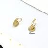 Gancho para la oreja con hebilla francesa de oro de 18 quilates, retención de color, accesorio plano y vacío para pendientes, material para pendientes hecho a mano A07