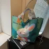 Bolso de Hombro Nuevo con Estampado de Cachorro de Dibujos Animados Gran Capacidad Corazón de Niña Estudiante Viajero Lona Linda de Moda Bolso para Mujer
