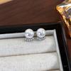 Retro requintado strass pérola brincos das mulheres moda leve luxo elegante brincos simples all-match orelha piercing brincos requintados