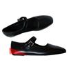 Versión de Piel de Vaca~Piel Genuina de Raza Mixta Importada Zapatos Planos Mary Jane Minimalistas de Correa Única con Suela Suave para Mujer Modelo Nuevo 2026