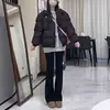 Micro-calças pretas outono e inverno calças boca de sino forradas de fleece jeans femininos 2024 novo cintura alta calças de ferradura pequenas para todas as ocasiões