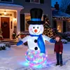Fabricante Personalizado Inflable Navideño Decoración Exterior Muñeco de Nieve Navideño Luz de Escenario Giratoria LED Adorno de Jardín