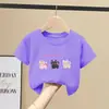 Camiseta de Manga Curta para Meninas Verão 2026 Novo Estilo Top Cartoon para Meninas Mais Velhas Camiseta Casual de Meia Manga de Verão para Crianças