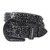Cinto de diamante negro transfronteiriço com decoração de strass masculino feminino artístico Coringa moda cinto atacado