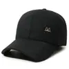Gorra de béisbol de cuero liso de color sólido transfronteriza sombrero para exteriores para hombres de mediana edad y ancianos con terciopelo grueso resistente al viento cálido sombrero de pico