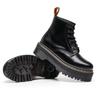 Botas Largas de Cuero Duro 1460 de Caña Alta Transfronterizas Estilo Británico Hechas a Mano con 6 Agujeros Suela Gruesa Botas de Piel de Vaca Abiertas con Perlas para Mujer