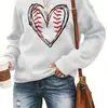 Suéter Casual Confortável Soltinho Feminino Outono/Inverno com Estampa de Coração e Gola Redonda Grossa