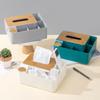 Nueva caja de papel con tapa de madera, caja de pañuelos para sala de estar doméstica, caja de papel de escritorio multifuncional para mesa de centro, caja de almacenamiento para control remoto