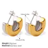 Pendientes Estéreo Transfronterizos Europeos y Americanos para Mujer Exquisitos Acero Inoxidable Chapado en Oro de 18K Pendientes Geométricos de Tendencia Muy Vendidos para Mujer
