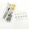 Transfronterizo 100 juegos 6mm ojal cobre orificio de aire hebilla ojal hebilla herramienta juego círculo lona cobre metal zapatos ojo de vapor clavo