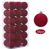 Venda Direta de Fábrica Lanrun Conjunto de 36 Peças de Bolas de Natal Aveludadas de Cor Sólida de 4cm em Caixa de PVC, Múltiplas Cores Disponíveis, Enfeites para Árvore de Natal