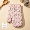 Guantes de cocina para hornear resistentes al calor estilo japonés con estampado floral para venta al por mayor transfronteriza, tapetes para horno aislantes del calor con patrón floral múltiple, almohadillas aislantes del calor resistentes a altas temperaturas