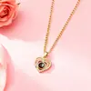 Collar de Proyección Doble Corazón 100 Idiomas Te Amo de Venta Caliente Transfronteriza para Mujer Colgante Personalizado de Acero de Titanio Joyería de Regalo