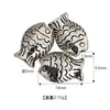 Liga Galvanizada Contas de Peixe Prateado Xizang DIY Contas Soltas Peixe Dourado Koi com Pequeno Pingente para Pendurar Acessórios de Joias Contas Espaçadoras com Furo