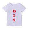 Camiseta de Manga Corta Blanca Tie-Dye Lisa para Niños, Pintura a Mano DIY, Ropa para Clase de Jardín de Infancia, Pintura, Graffiti, Ropa Familiar, Camiseta
