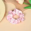Gomas para el pelo tipo scrunchie para mujer estilo coreano, color liso, tela que no daña, simples y versátiles, coleteros de seda sintética para coleta al por mayor