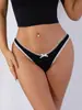 Exportación Transfronteriza Ropa Interior Sexy de Algodón Puro Acanalado Elástico Tanga para Mujer de Cintura Baja con Borde de Encaje de Color Contrastante 472