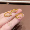 Anillo Estilo Antiguo Flor de Durazno Registro de Primavera Duraznito Borracho Anillo para Dedo Flor Fresca Anillo para Dedo Índice Esmaltado Venta Directa de Fábrica