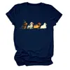 Amazon eBay Tienda Independiente Linda y Divertida Versátil para Mujer Perro Salchicha Fantasma Cuello Redondo Manga Corta Camiseta