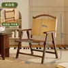 Cadeira Dobrável Conveniente para Exterior Novo Estilo Popular Cadeira de Jantar para Casa Cadeira Confortável para Pátio Cadeira de Acampamento de Verão Encosto Bambu