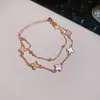 Pulsera de flor de circón chapada en oro real de 18k, estilo pastoral dulce y romántico, a la moda, lujo ligero, joyería de alta gama