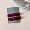 Pinza para el pelo de estilo coreano con lunares rojos y un toque de alta gama, Pinza BB exquisita y sencilla, Pinza para el pelo de otoño e invierno para mechones sueltos, Horquilla lateral, Accesorio para el pelo