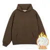 Sudadera de capa de aire cálido Jinbu de 500 g, color liso, con forro polar y capucha engrosada para hombre y mujer en otoño e invierno