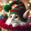 Amazon comercio exterior transfronterizo nuevo sombrero de elfo de Navidad hecho a mano de ganchillo para mascotas sombrero de vestir ambiente festivo