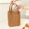 Bolsa Tote de Papel Kraft Impermeável Personalizada Cotton Road, Bolsa Artística Feminina, Bolsa Simples para Documentos, Bolsa Versátil de Armazenamento Estilo Japonês de Nicho