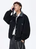 Chaqueta de Trabajo Acu para Hombre con Color de Contraste, Pana, Solapa, Patchwork, Casual de Alta Gama, Otoño e Invierno 2026