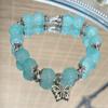 Mariposa Azul Lago~Pulsera de Mariposa Dulce y Delicada con Mariposa de Vidrio Floral Azul Lago, Joyería Estética de Alto Valor para Mujeres y Mejores Amigas