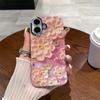 Funda para iPhone15 con Flor de Pedrería Japonesa y Coreana para Apple 16Pro Max Película para Lente 14pro Resistente a Caídas 13x