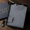 Suéter de cachemira amigable con la piel para hombres de mediana edad y jóvenes, cuello semialto, listo para usar, tejido sin costuras, capa base casual de alta gama