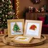 Marco de fotos de árbol de Navidad con grava de cristal natural, decoración navideña de cristal, pintura hecha a mano, pintura decorativa para el hogar y el escritorio, venta al por mayor