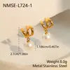 Aretes de Acero Inoxidable con Cruz y Oro de 18K Anillo Doble Retorcido Studs Perla Colgante Lujo Ligero Versátil Pendiente para Viaje de Negocios y Uso Diario Venta al por Mayor