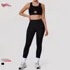 Conjunto Esportivo de Moda com Bolinhas Estilo Europeu e Americano Conjunto Fitness para Corrida Costas Bonitas Sutiã Roupa de Yoga Calça de Cintura Alta Levanta Bumbum